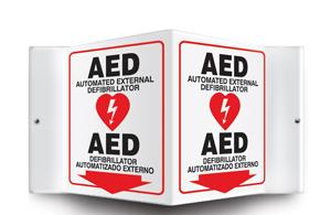 3D BILINGUAL AED PROJECTION SIGN 12 x 9 - Tagged Gloves